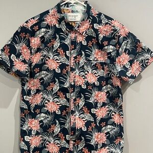 Paper Denim & Cloth Navy and Pink Floral Shirt